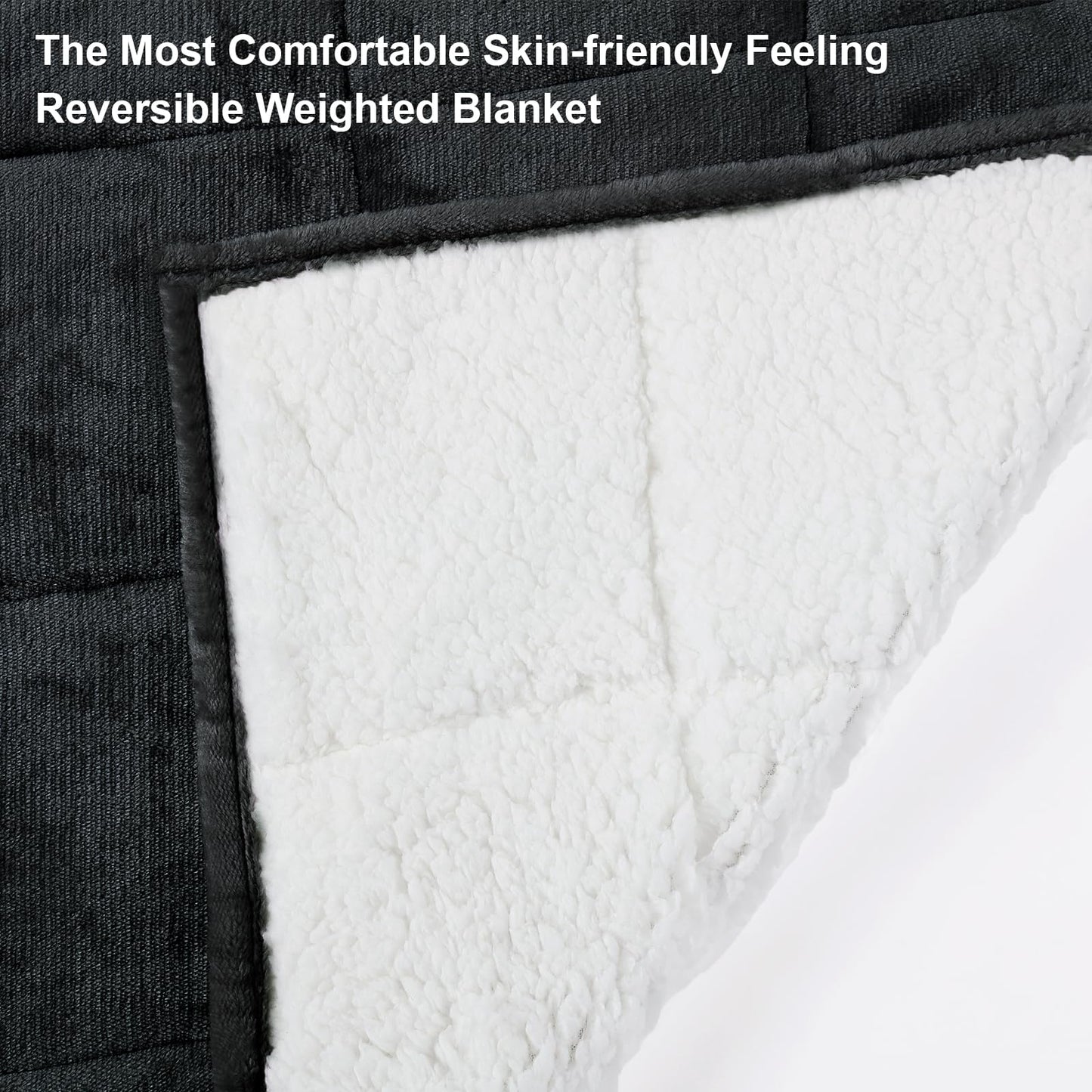 Alomidds Weighted Blanket Queen Size 15lbs 60x80 inches,Soft Plush Fleece Throw Weighted Blankets with Cozy Warm Sherpa,Ultra Fuzzy Heavy Blanket Microfiberfor Sofa Bed, Dark Grey