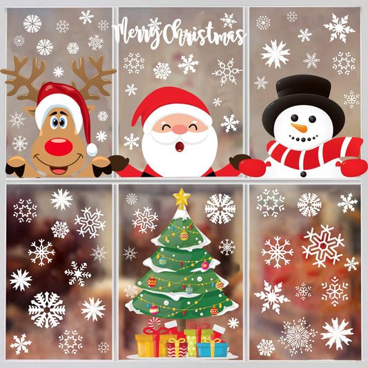 Funnlot Christmas Window Stickers 262PCS: Multicolor, Modern, Contemporary Vinyl Stickers for Windows, Glass, Cars & More