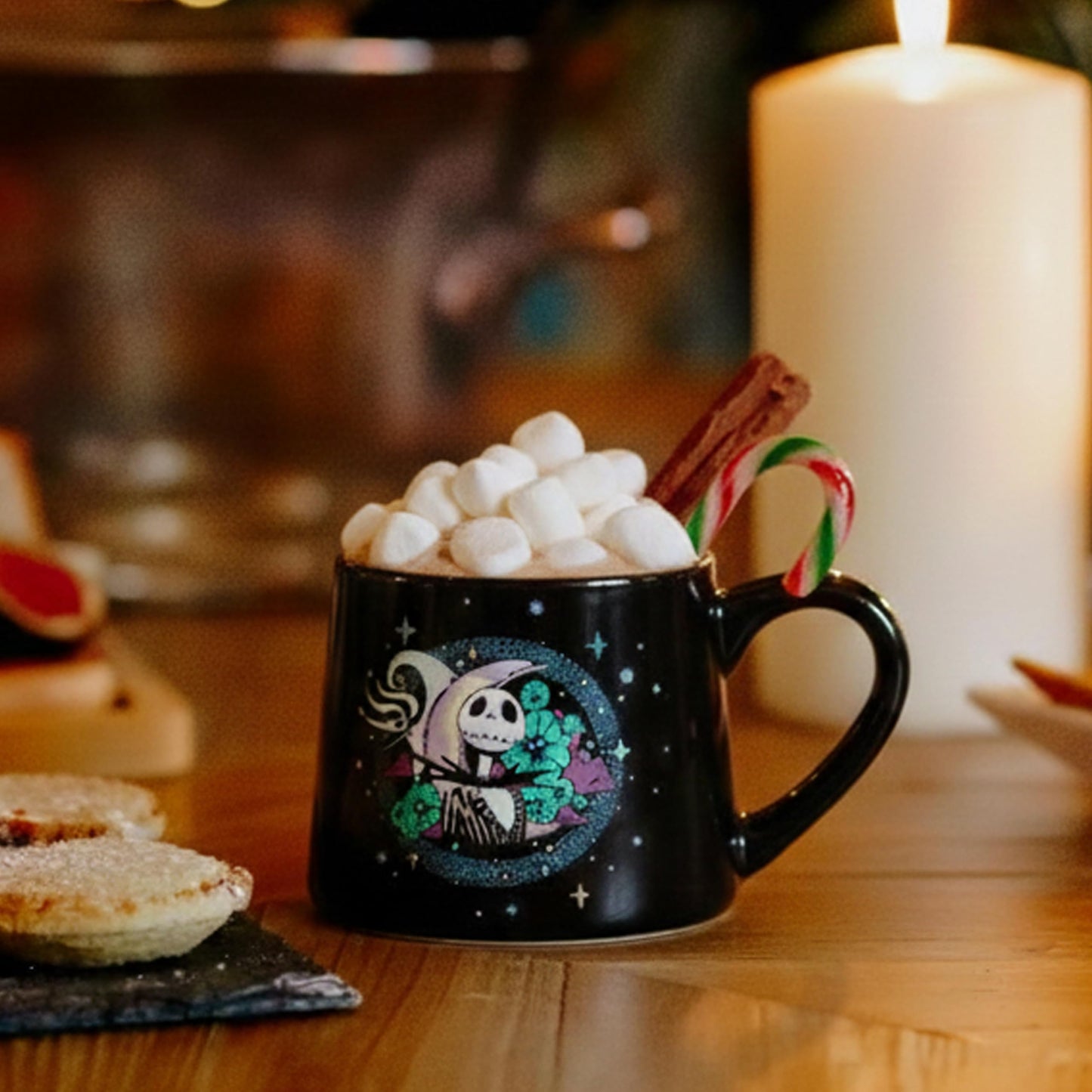 Silver Buffalo Disney Tim Burton's Nightmare Before Christmas Jack and Zero Tapered Pottery Mug, 14 Ounces