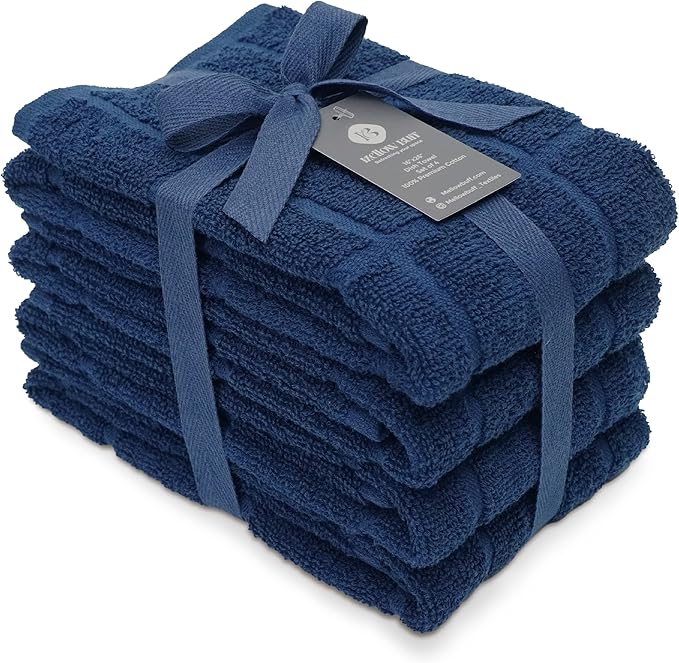 100% Cotton Terry Dish Towels for Kitchen, 4 Pack Plain, 16 x26 Inches