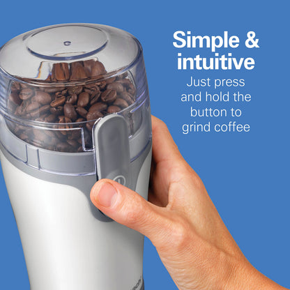 Hamilton Beach Fresh Grind Electric Coffee Grinder for Beans, Spices and More, Stainless Steel Blades, Removable Chamber, Makes up to 12 Cups, Black