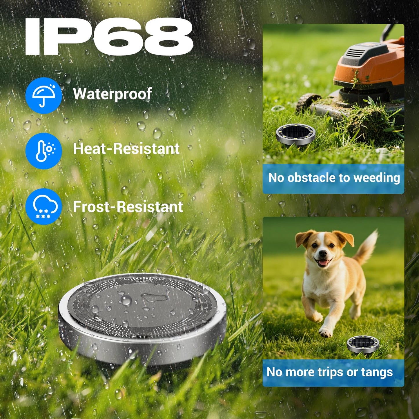Peasur Solar Lights Outdoor Waterproof -12 Pack Solar Ground Lights Anti-Rust, Flat Solar Powered Disc Lights Landscape Lighting for Deck Step Patio Yard Pathway Walkway Driveway Garden, Warm White