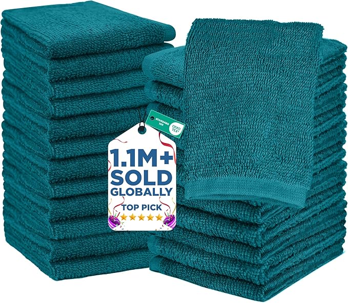 DAN RIVER 24 Pack Wash Cloths for Showering