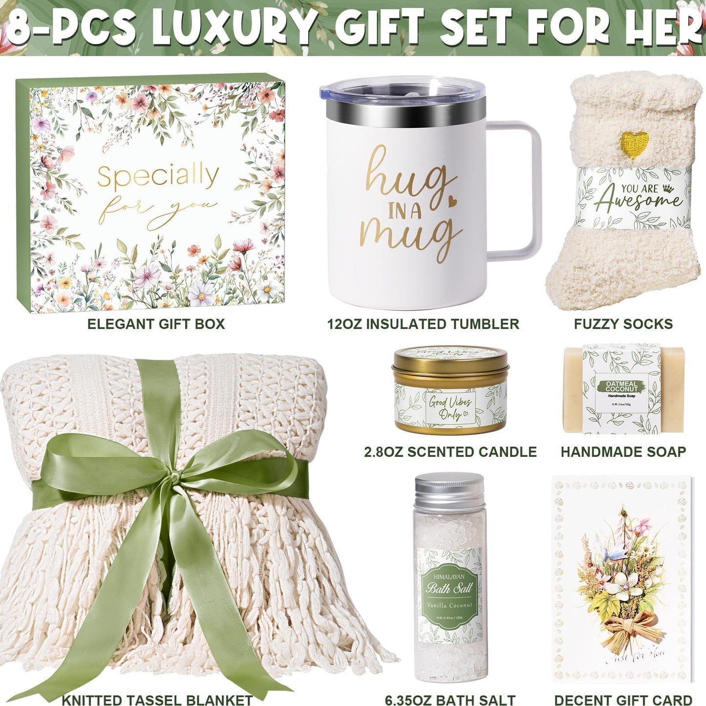 Self Care Gifts for Women Get Well Soon Gifts, Mothers Day Birthday Gifts for Women Care Package, Sympathy Gift Baskets Spa Gifts Thinking of You Inspirational Gifts for Mom Her Sister Grandma Friends