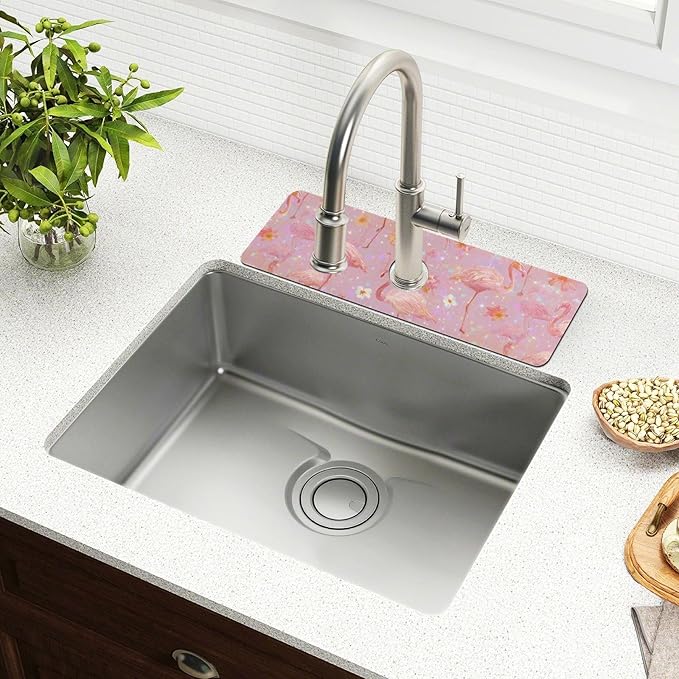 Kitchen Sink Splash Guard 2 PCS 14.7 Inch Sink Faucet Mat Splash Guard