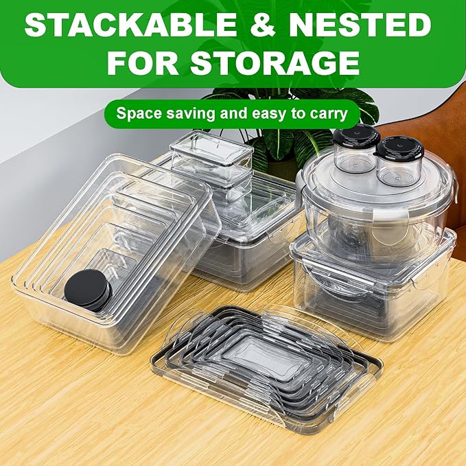62 Pcs Large Food Storage Containers
