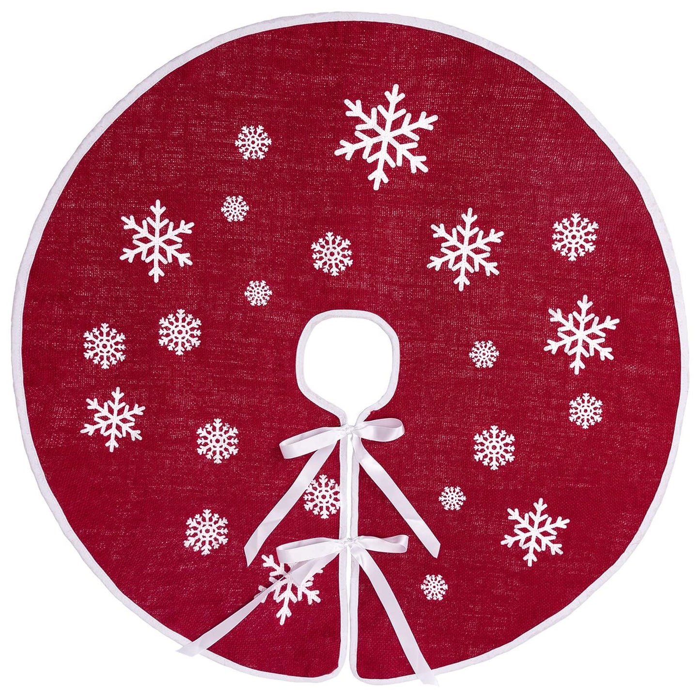 N&T NIETING Christmas Tree Skirt, 30 Inches Red Skirt for Merry Christmas Party Christmas Tree Indoor Outdoor Decoration Xmas New Year Holiday Party Home Ornaments