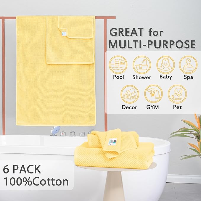 VOOVA & MOVAS Yellow Bath Towels