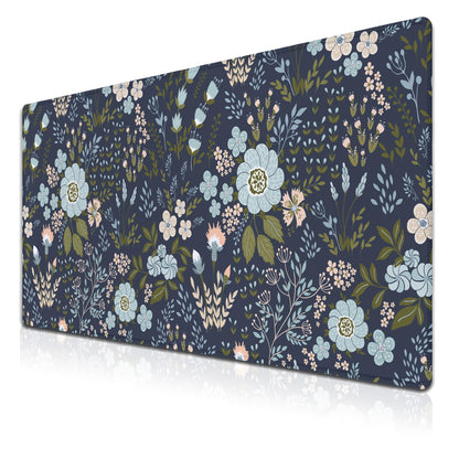 Samgula Office Desk Pads Floral Pattern Jumbo Mouse Pad Gaming Mousepad Large Mouse Pads The Desk Mat Non-Slip Rubber Base Waterproof with Stitched Edges 35.4 X 15.7 for Game Office,