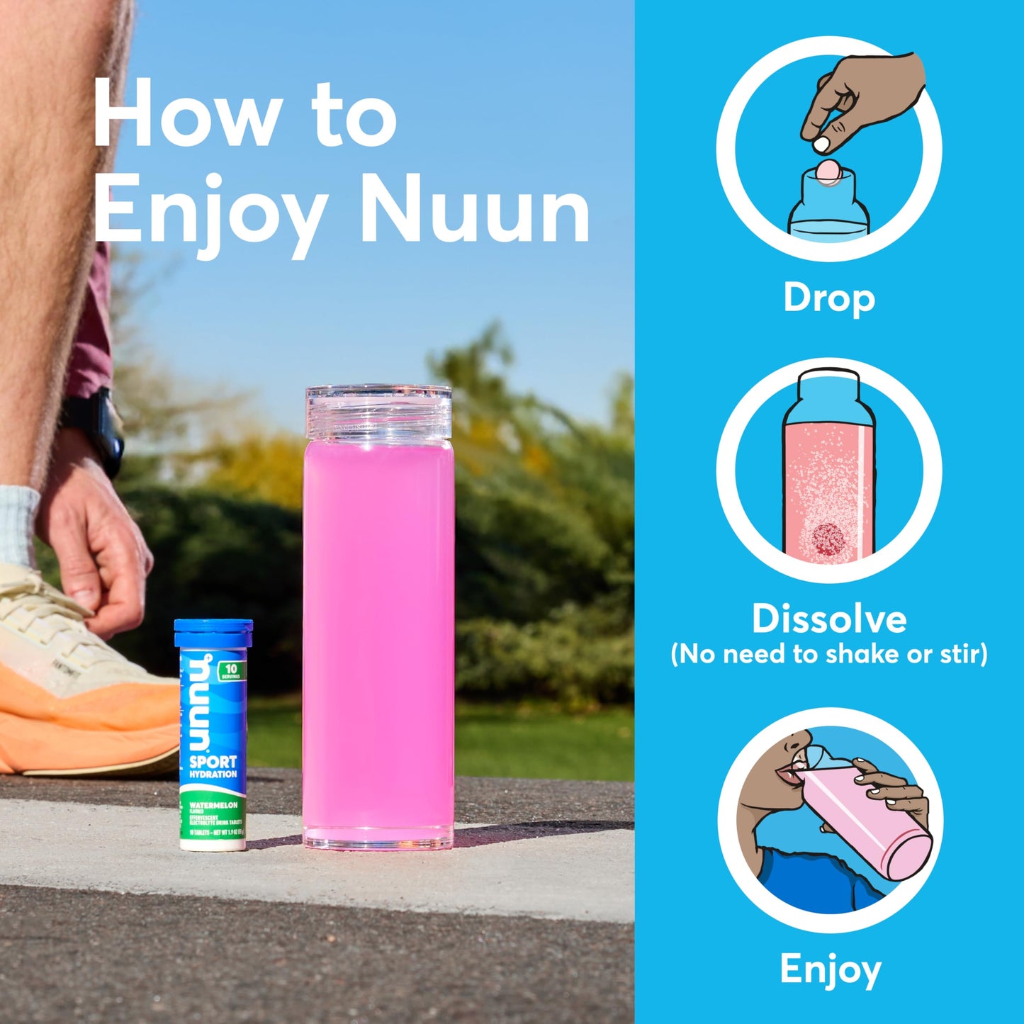Nuun Sport Electrolyte Tablets - Dissolvable in Water, Mixed Flavors | 5 Essential Electrolytes for Hydration | 1g Sugar Drink Mix | Vegan, Non-GMO | 4 Pack (40 Total Servings)