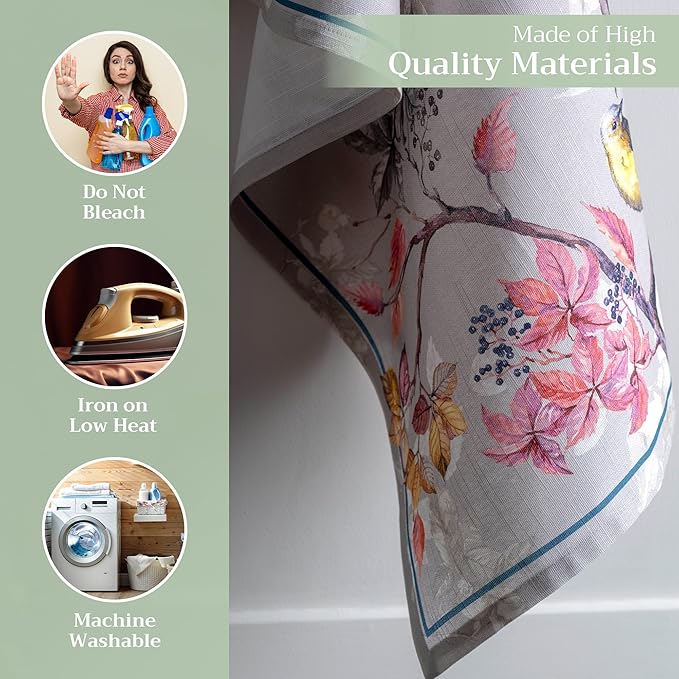 Maison d' Hermine Kitchen Towels Set of 3 100% Cotton 20" x 27.5" Reusable