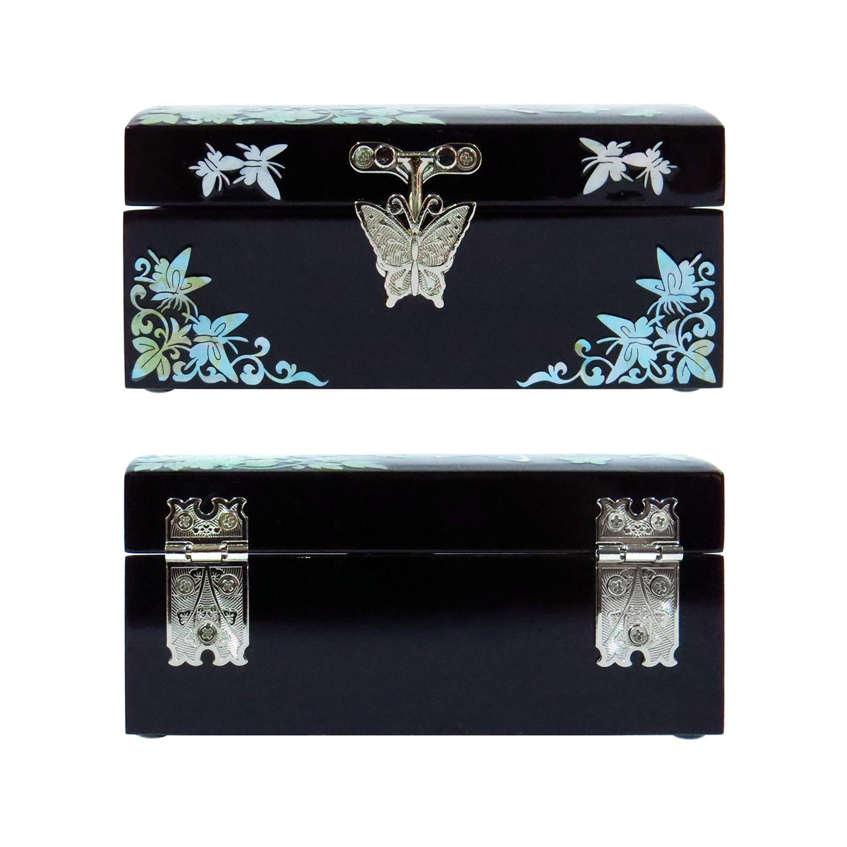 MADDesign Mother of Pearl Jewelry Ring Earring Box Butterflies Design