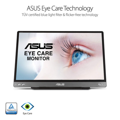 ASUS ZenScreen 16” Portable USB Monitor (MB169CK) - Full HD, IPS, Dual USB-C, Mini-HDMI, Eye Care, Flicker Free, Blue Light Filter, Anti-Glare Surface, 360° Kickstand, 3 yr Warranty