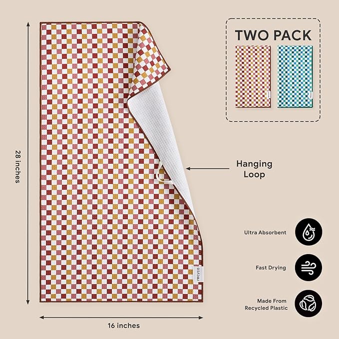 RECYCO Waffle Kitchen Towel Set of 2