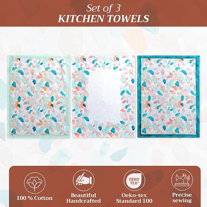 Maison d' Hermine Kitchen Towels Set of 3 100% Cotton 27.50" x 20" Reusable