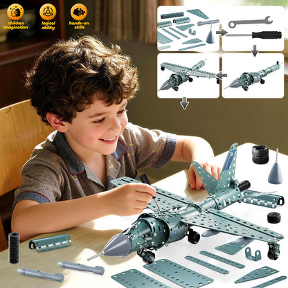 MSKOLER Building Toys Model Airplane Kits for Boys 8-12, Project Building Toys for Kids, Educational Assembly Science Kit, Airplane Toy, Birthday Gifts for Teenagers Boys Ages 8 9 10 11 12