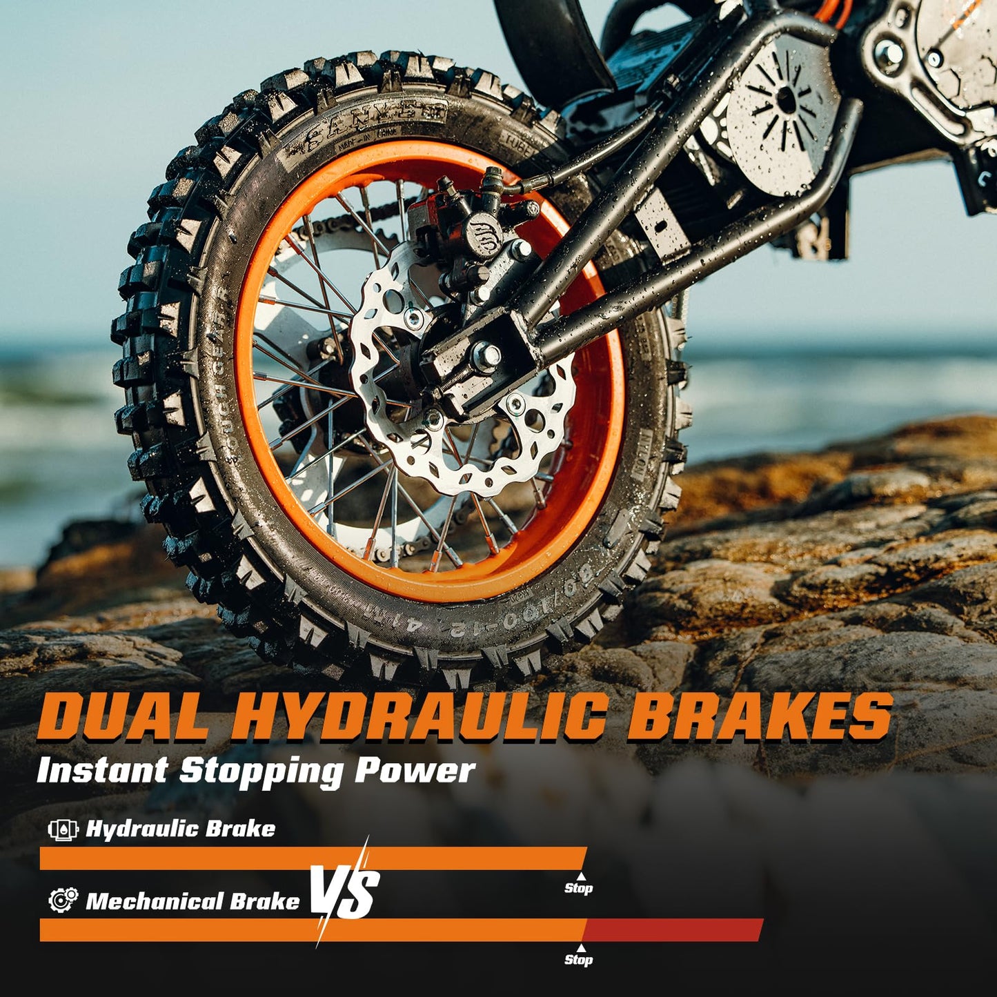 Windone RM7 Electric Dirt Bike for Teens Adults, 48V 22.5Ah Up to 37MPH & 45-Mile Electric Motorcycle, 2200W Ebike, 14"/12" Off-Road Tire E-Bike, Dual Hydraulic Brakes, Full Suspension, Graffiti
