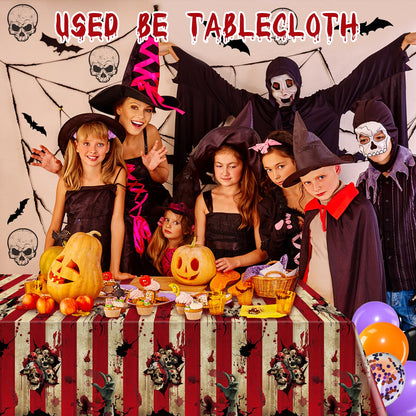 100 Ft Creepy Carnival Wallpaper, Rolls of Evil Circus Backdrop & Skull Wall Background for Haunted House Decorations