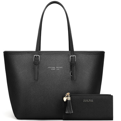 Jocose Moose Women Handbag Laptop Tote Bag Large PU Leather Computer Designer Shoulder Bag Lightweight, Gift with a Ladies Purse