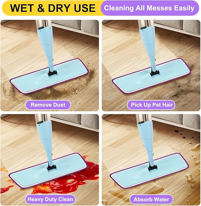 16.5 inch Reusable Mop Pads Microfiber Spray Mop Replacement Heads