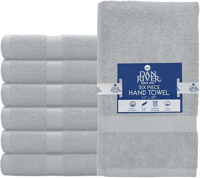 DAN RIVER 6-Pack Premium Hand Towels