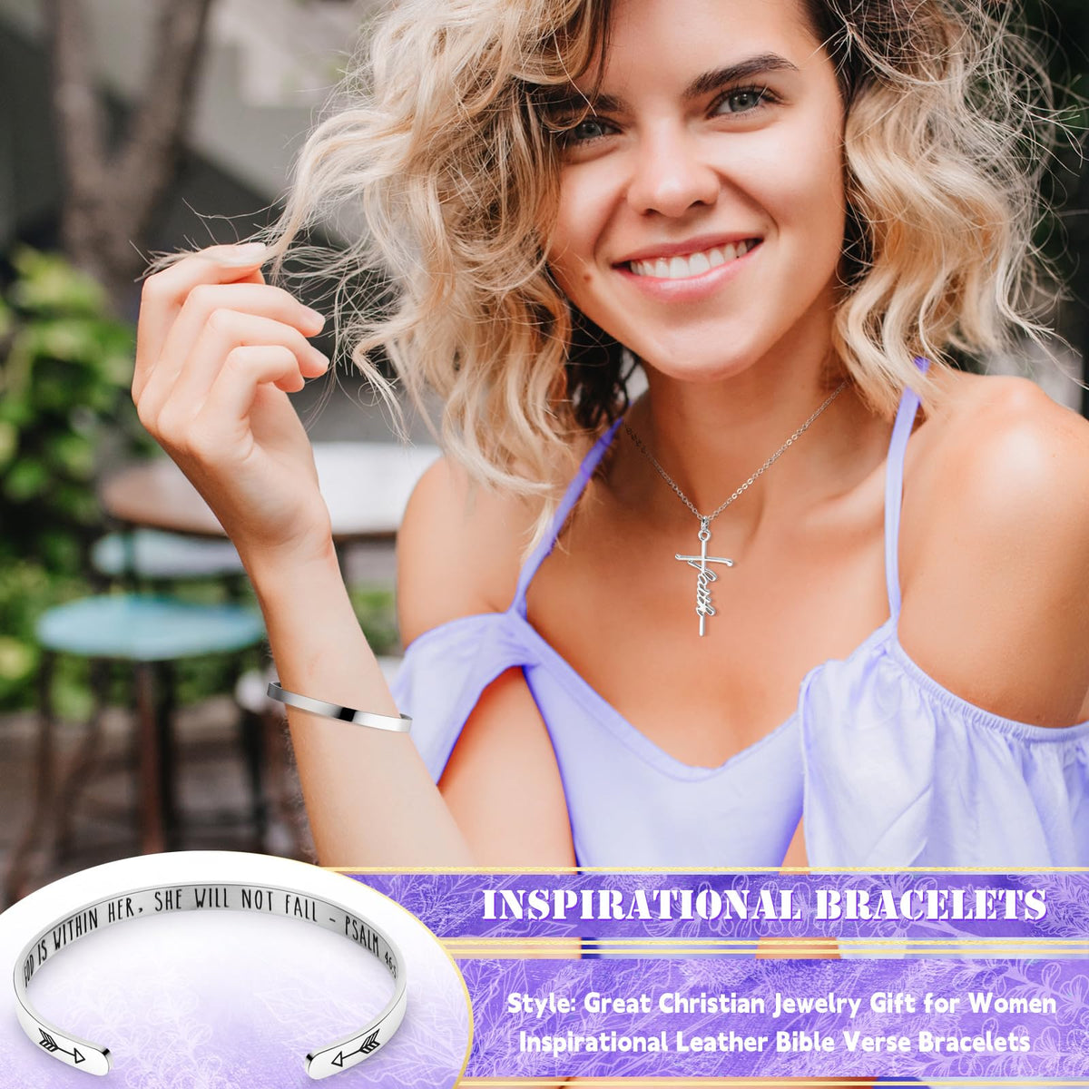 Fortuning's JDS 12PCS Christian Gifts for Women Faith, Inspirational Gifts for Women,Purple Birthday Get Well Soon Gifts, for Mom Her Wife Girlfriend Friend Siste Birthday Gifts