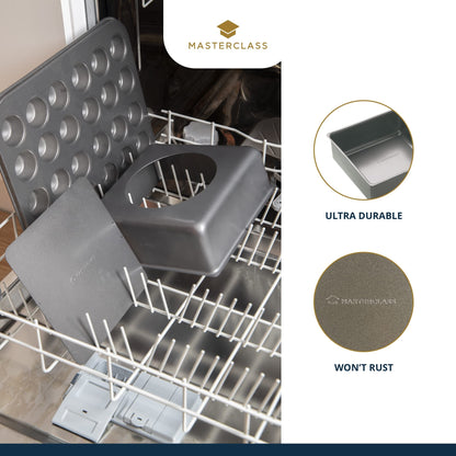 MasterClass Baking Tray, Cake Tin Loose Bottom Pan with PTFE, PFOA and BPA Free Non Stick, Deep Cake Tin, Carbon Steel, Square, 2cm (8")