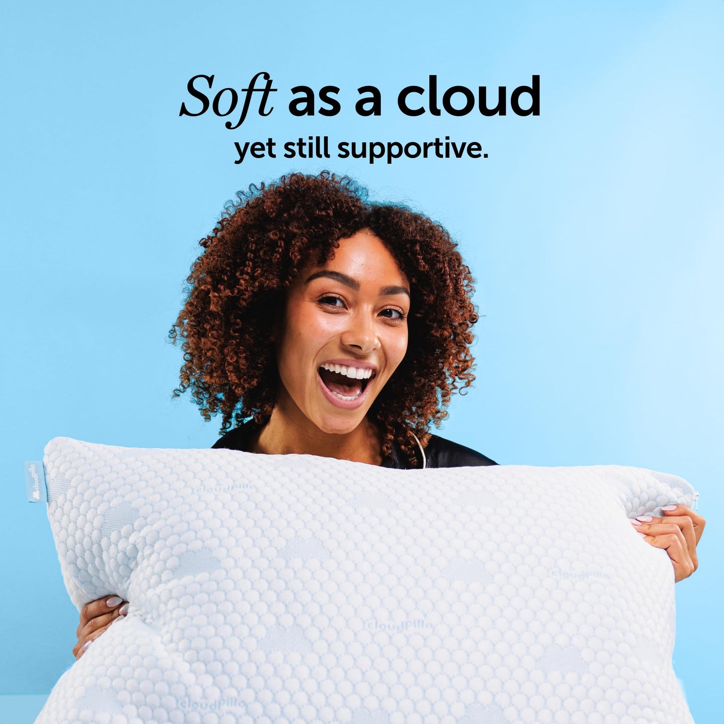 Cloudpillo Memory Foam Pillow - Luxury Ergonomic Headrest for Neck and Shoulder Pain Relief, Cooling & Warming Technology, Hypoallergenic Design, Optimal Support & Comfort - Standard Size (48x74 cm)