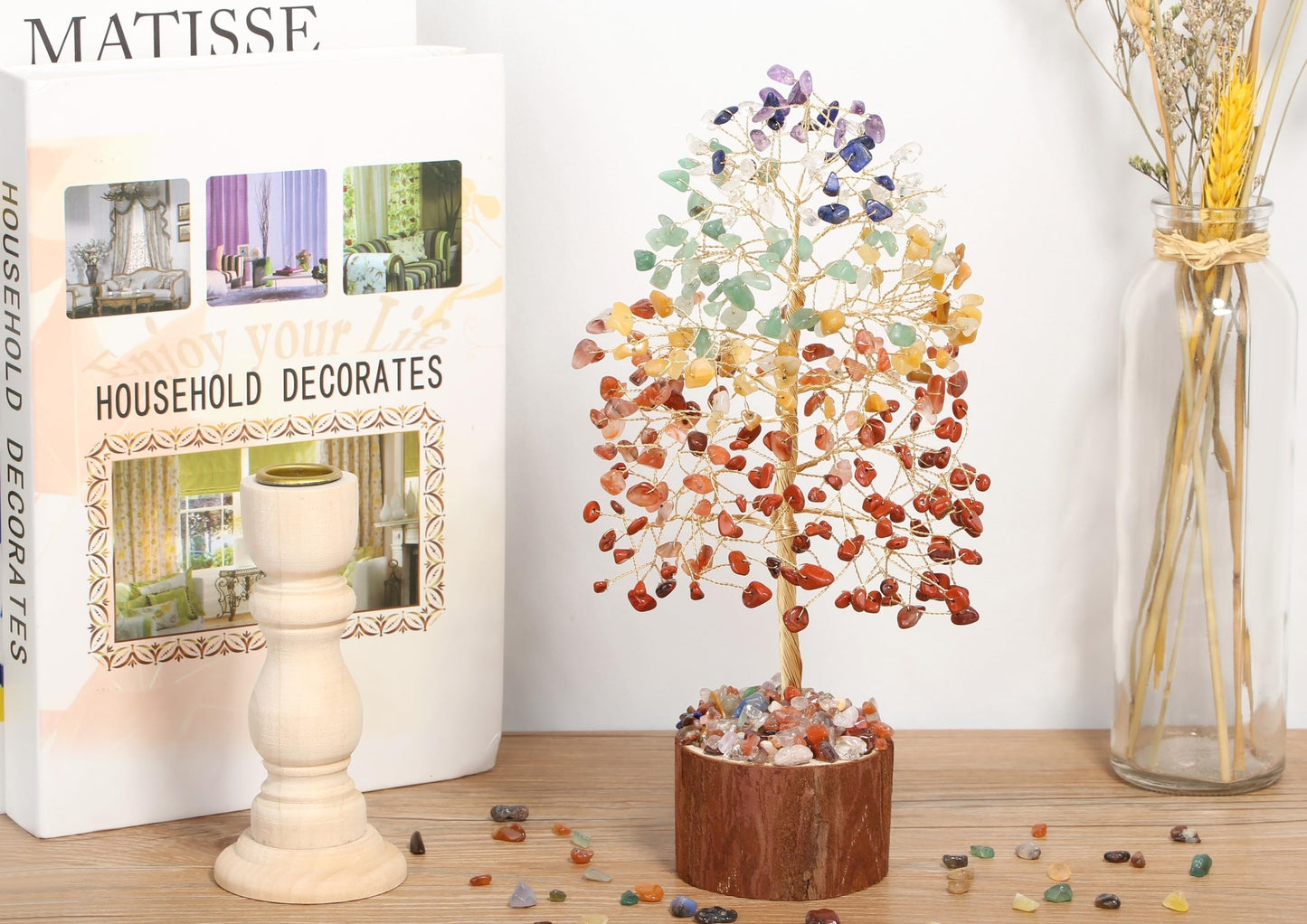 NUKAYAI 7 Chakra Crystal Tree of Life Gifts, Crystals and Healing Stones Crystal Tree Birthday Gift for Women, Feng Shui Meditation Positive Energy Home Decor Spiritual Tree of Life Gifts for Women