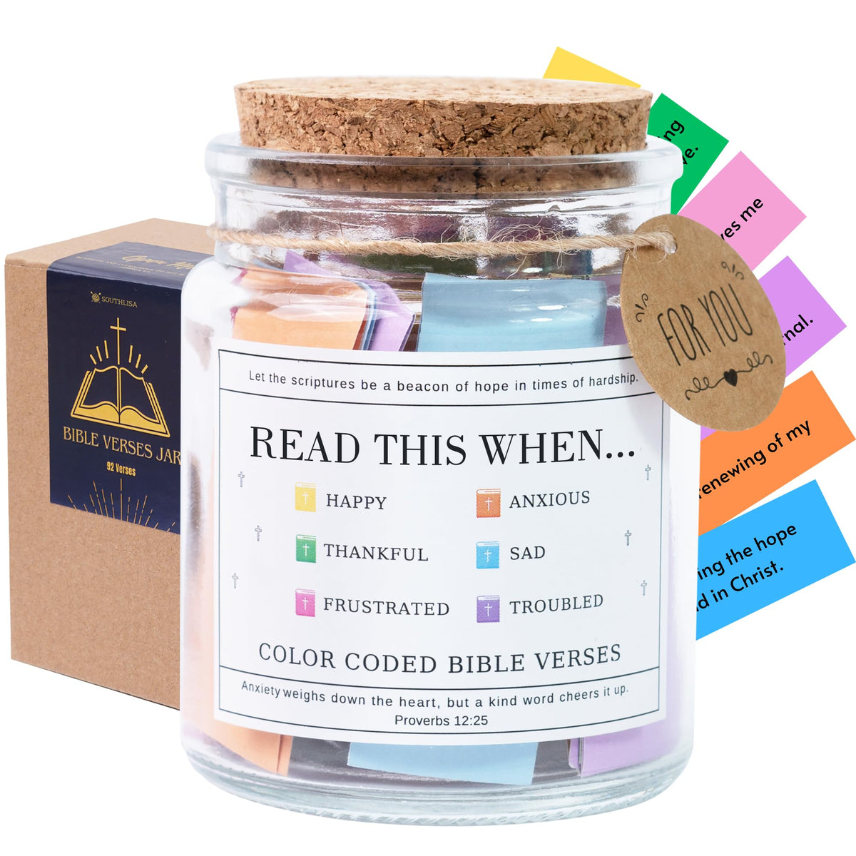 Read This When Bible Verses Jar – Mothers Day Gifts For Mom, Birthday, Christian Gifts for Women, Graduations Gift, Teacher Appreciation Gift