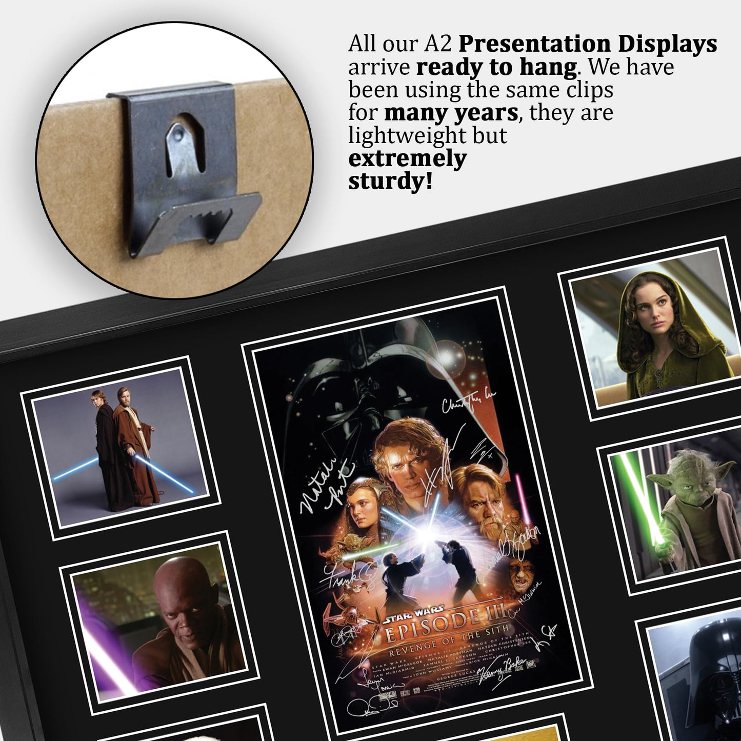 HWC Trading Star Wars Revenge of the Sith Gifts Printed Signed Autograph Picture for Movie Memorabilia Fans - A2 Framed