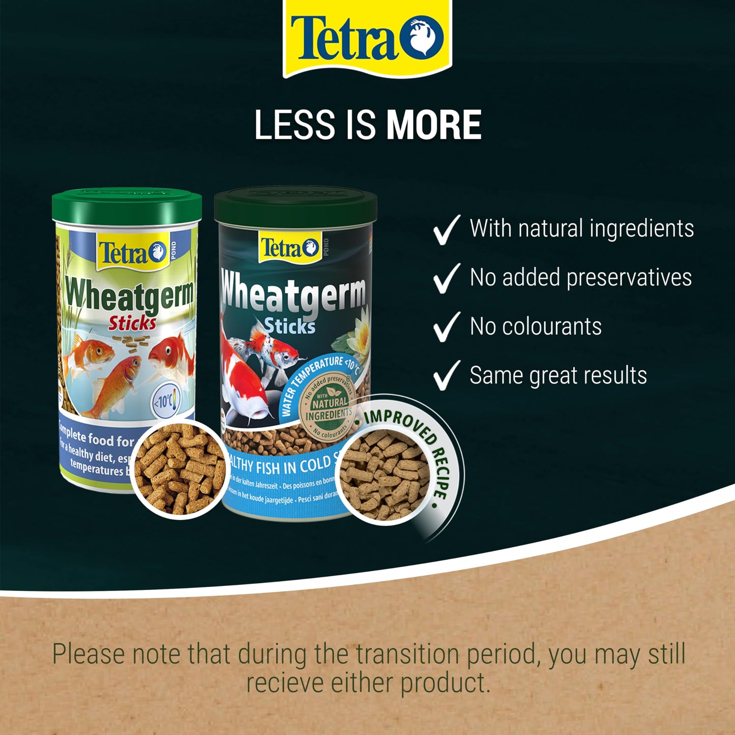 Tetra Wheatgerm Pond Fish Food Sticks 1.4kg - for cold weather feeding