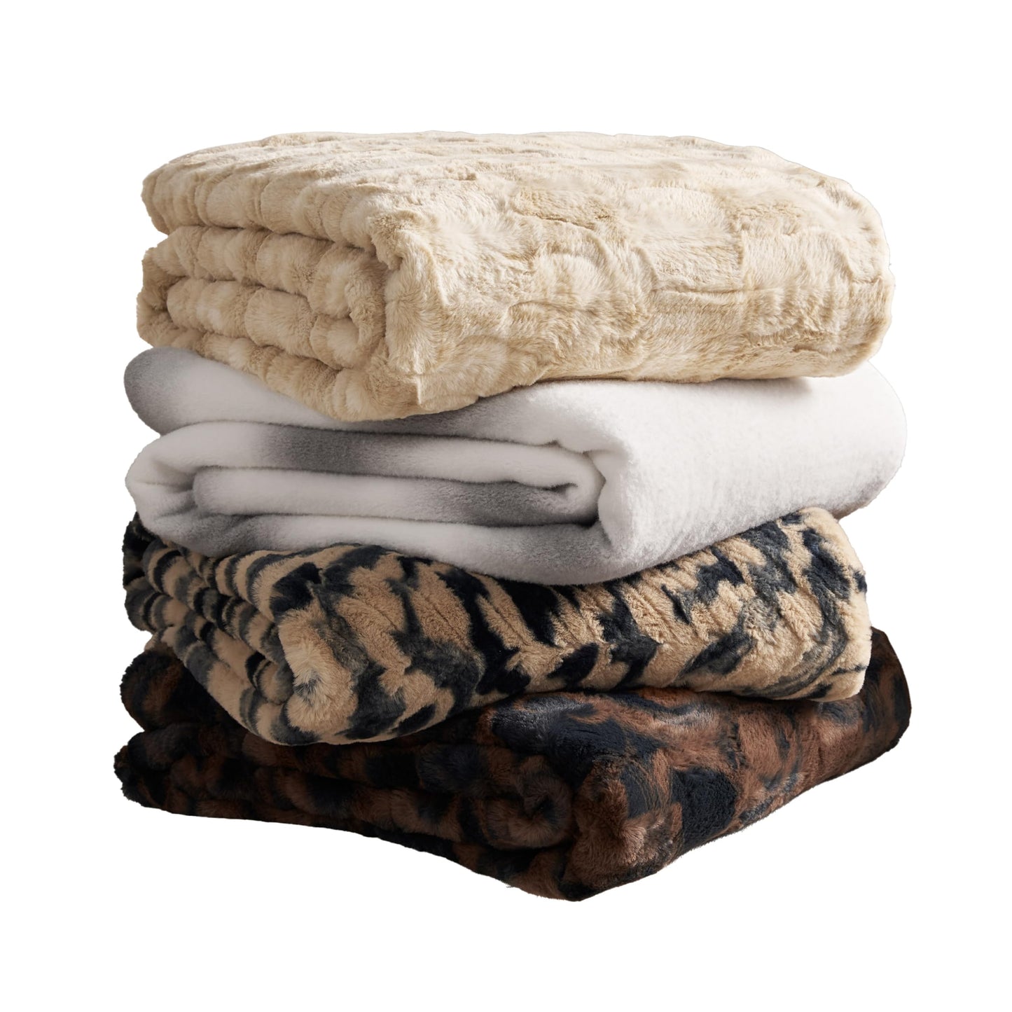 Nine West Faux Cashmere Throw Blanket, 50"x70", Ombre Stripe Gray