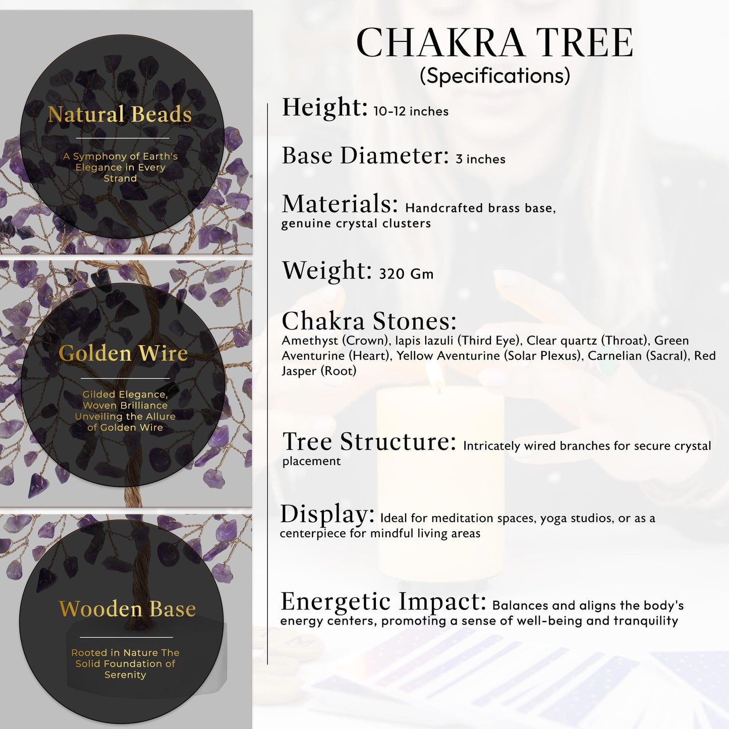 YATSKIA Amethyst Tree, Healing Crystals and Gemstones, Crystal Gifts for Women, Feng Shui Gemstone Tree of Life, Gem Stones Quartz Crystals Home Decor, Amethyst Gifts (Size - 10 Inch)
