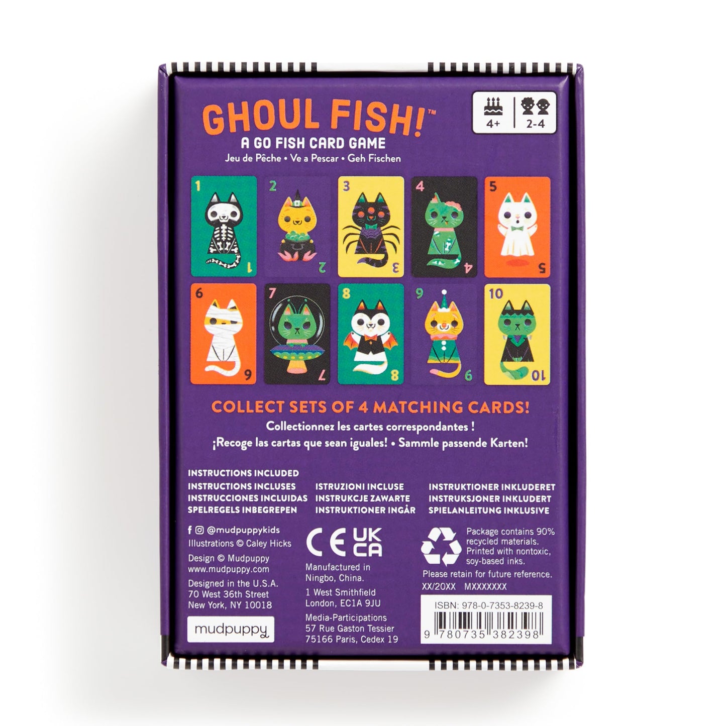 Mudpuppy Ghoul Fish! – Ghoul Version of Classic Kids Go Fish Card Game with Cute Illustrations of Ghoulish Cats for Children Ages 4 and Up, 2-4 Players