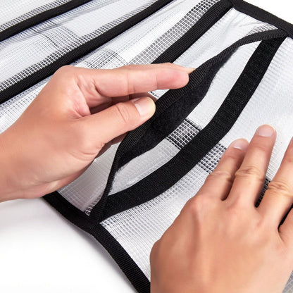 Small Roll Up Storage Bag, 6 Pockets Roll Up Tool Kit, Suitable for Mechanics, Kitchen Storage, Art Sketching, Travelling, Potter's Tools, Office Objects, Transparent and Visible, Space-Saving 4 Pack