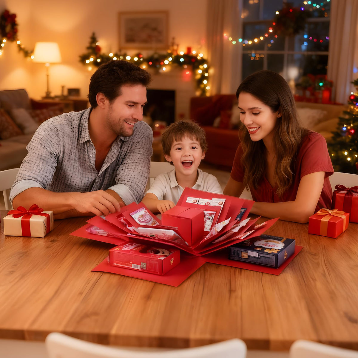 Making gift-giving even more memorable: Creative Explosion gift box, Surprise gift box explosion, Surprise box, Gift wrap box. 5-Layer DIY gifts, a Fun & Thoughtful & Meaningful gift for kids, man, women. (Red)