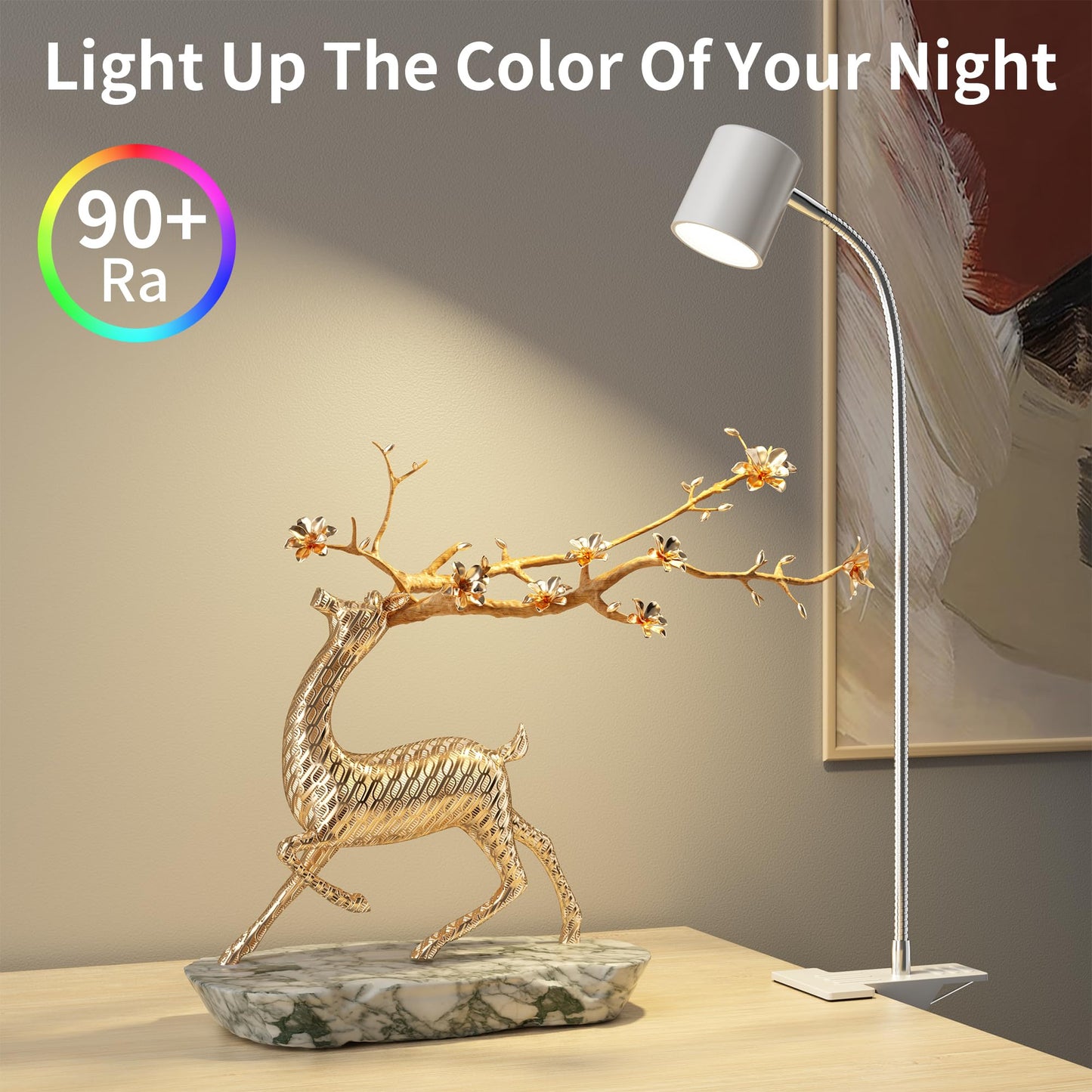 Dott Arts Desk Lamp,USB Clip On Light,Book Lights for Reading at Night,3 Color Modes,10 Brightness Clamp Lights,360° Gooseneck LED Reading Light for Books in Bed,Eye-Care for Home Office,Headboards