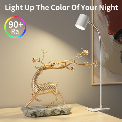 Dott Arts Desk Lamp,USB Clip On Light,Book Lights for Reading at Night,3 Color Modes,10 Brightness Clamp Lights,360° Gooseneck LED Reading Light for Books in Bed,Eye-Care for Home Office,Headboards