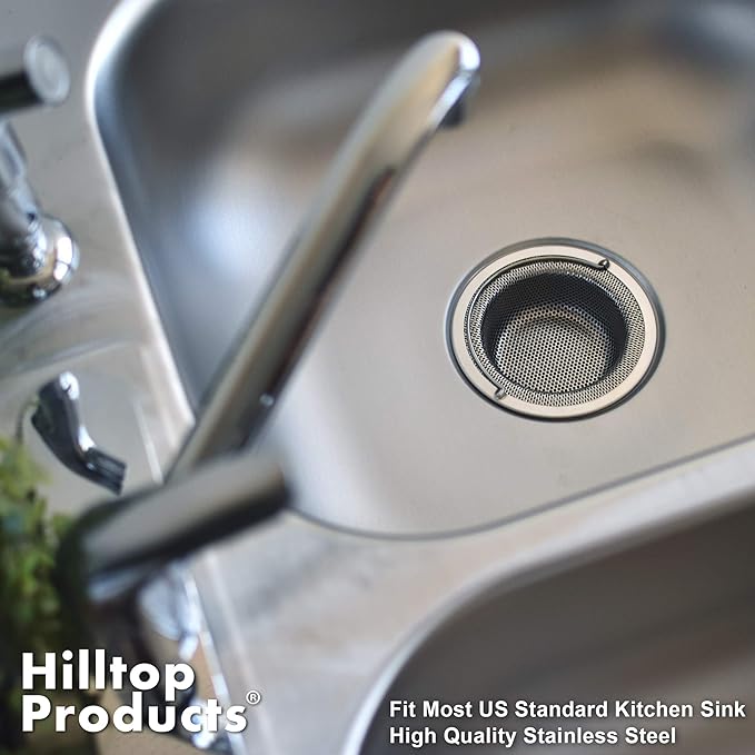 2 Pack - 4.5" Top / 3" Basket - Kitchen Sink Drain Strainer Stainless Steel