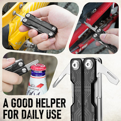 BIBURY Mini Keychain Multitool Scissors B12062B, 9 in 1 Multitool EDC Scissors with Screwdriver, Bottle Opener, Pocket Knife, Spring -Mini Multi Tool for Outdoor, Daily Use, Gifts for Men and Women