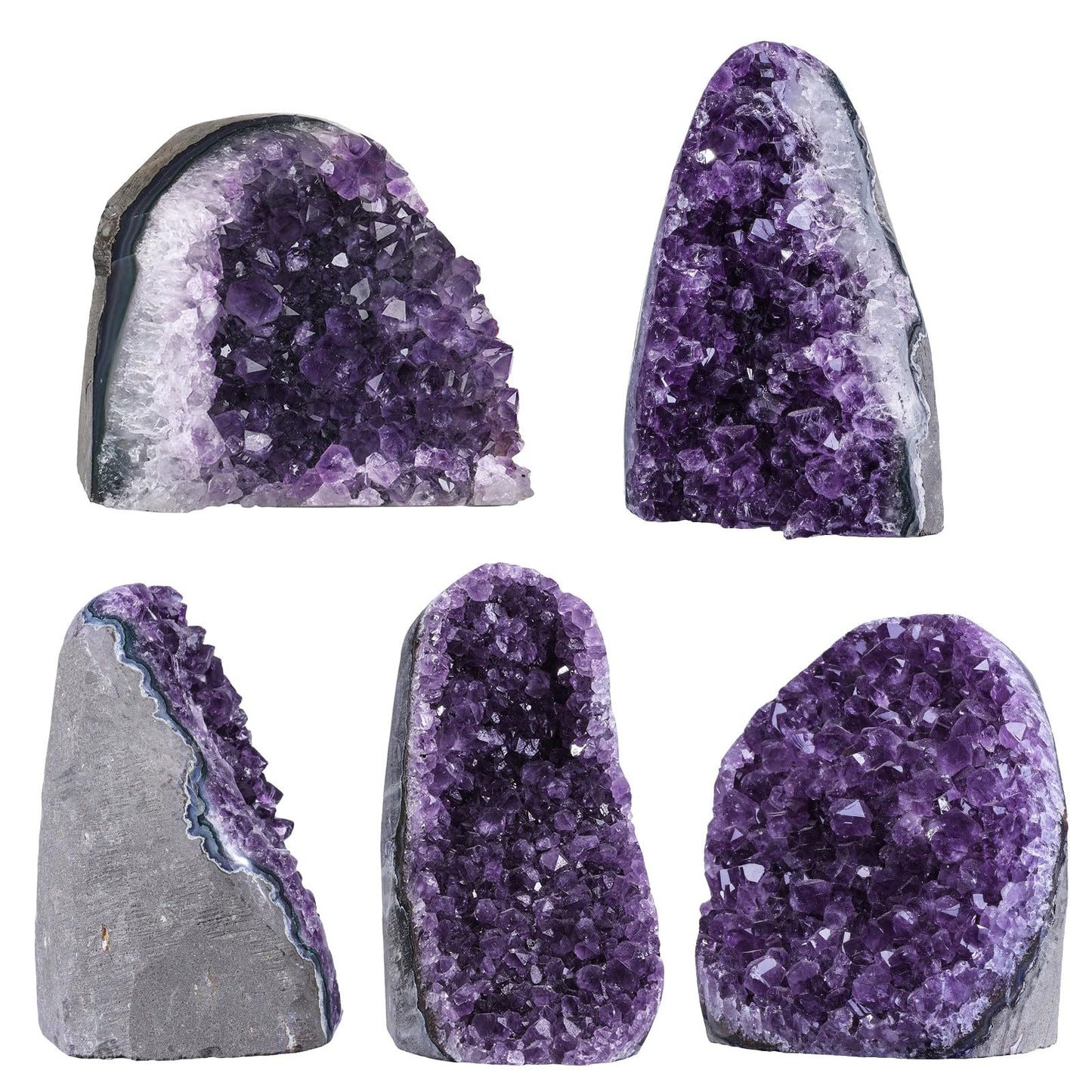 dssmboom Natural Amethyst Crystal Cluster Specimen for Meditation Chakra Balancing, Irregular Rough Stone Geode Quartz Home Decor for Wealth & Good Luck, 1.32-1.54 lb