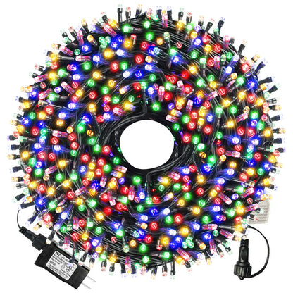 XTF2015 105ft 300 LED Christmas String Lights, End-to-End Plug 8 Modes - UL Certified - Outdoor Indoor Fairy Lights for Tree, Patio, Garden, Party, Wedding, Holiday (Multicolor)