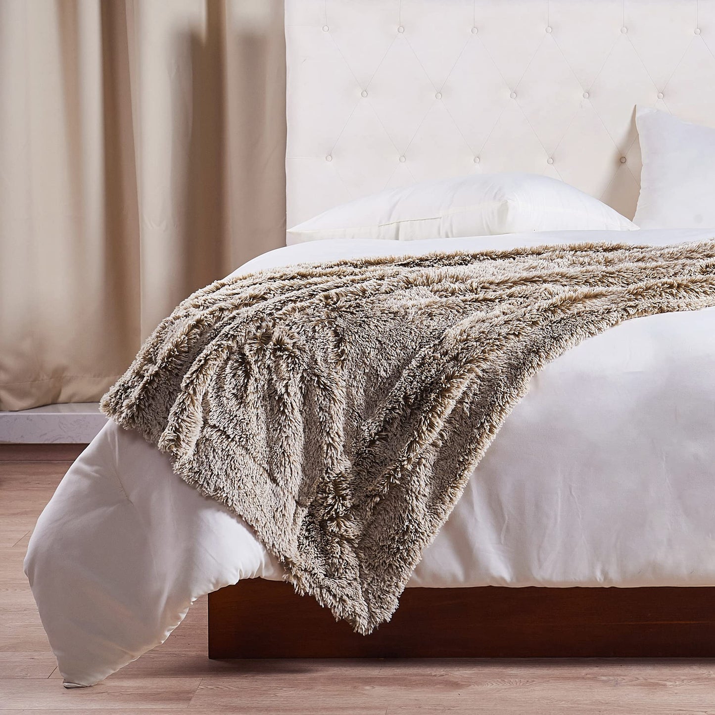 Home Soft Things Woolly Mammoth Throw Blanket, 50" x 60", Tannin