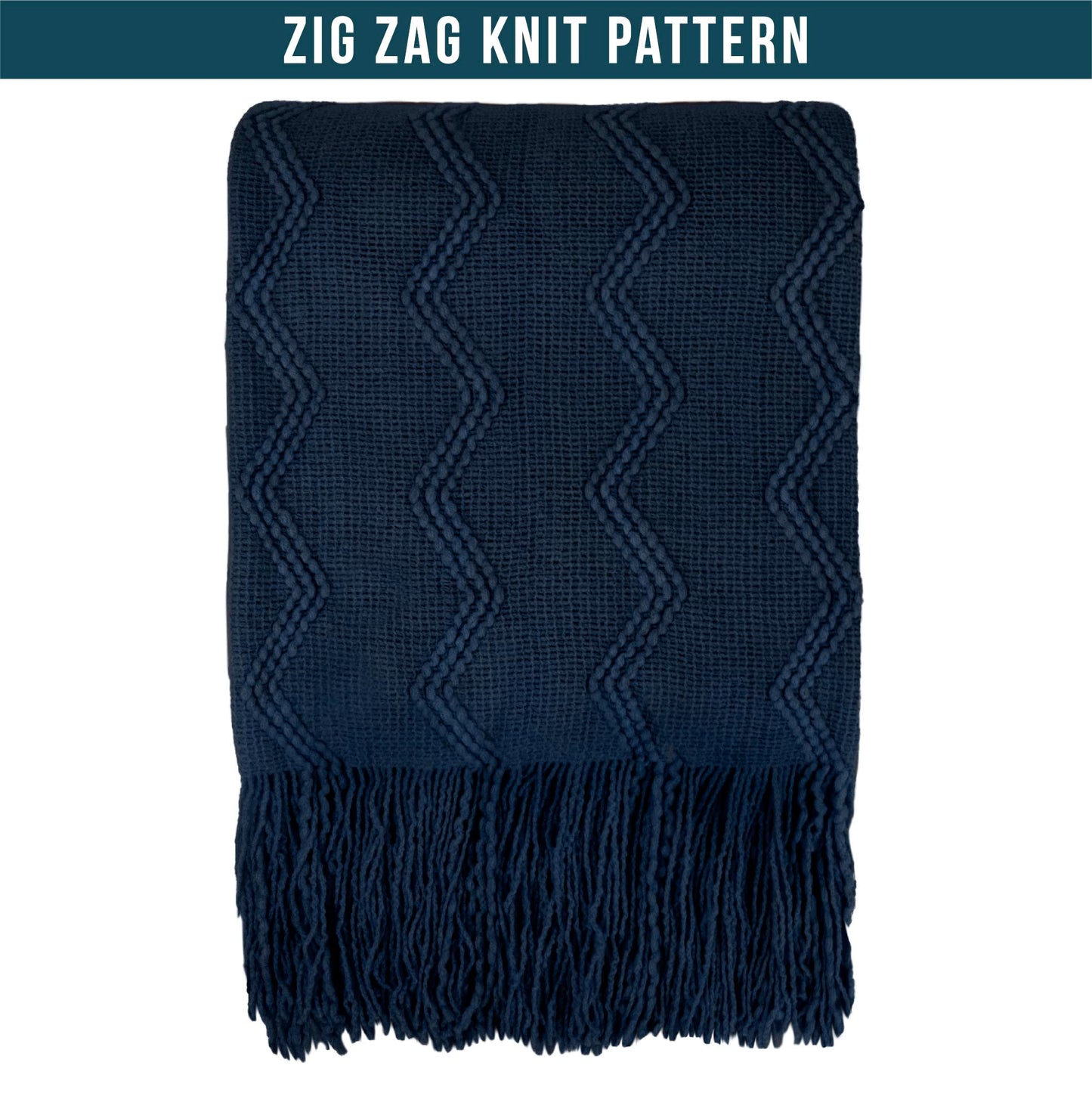 PAVILIA Navy Blue Knit Throw Blanket for Couch Bed, Soft Knitted Farmhouse Sofa Throw for Living Room, Lightweight Decorative Summer Throw Blanket for Chair, Outdoor Textured Boho Blanket, 50x60