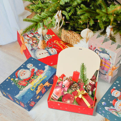 Xylitic 12Pack Christmas Boxes for Gifts with Lids, 10.6×7.8×3.1 Inch Christmas Gift Boxes with Lids for Presents, Xmas Holiday Wrapping Boxes for Gifts