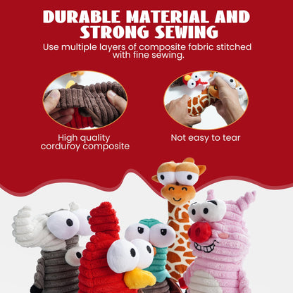 Nocciola 5 Packs Dog Squeaky Toys, 5 Funny Strange Squeak Sounds for Different Animals, Durable Stuffed Plush Dog Toys to Keep Them Busy, Puppy Toys for Small Medium Large Dogs