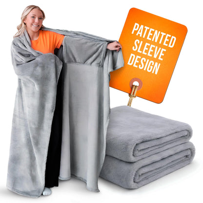 Super Blanky Wearable Blankets for Women, Adult Wearable Blanket Men, Valentine's Day Gifts for Her, Comfy Girlfriend Gift Top Christmas Gifts for Women, Wife Birthday Gift Ideas, Light Gray Blanket