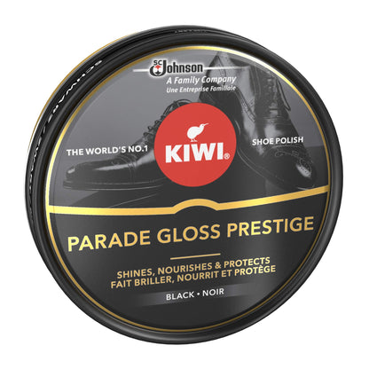 KIWI Parade Gloss Prestige Shoe Shine Polish for Black Leather, Metal Tin, 50ml
