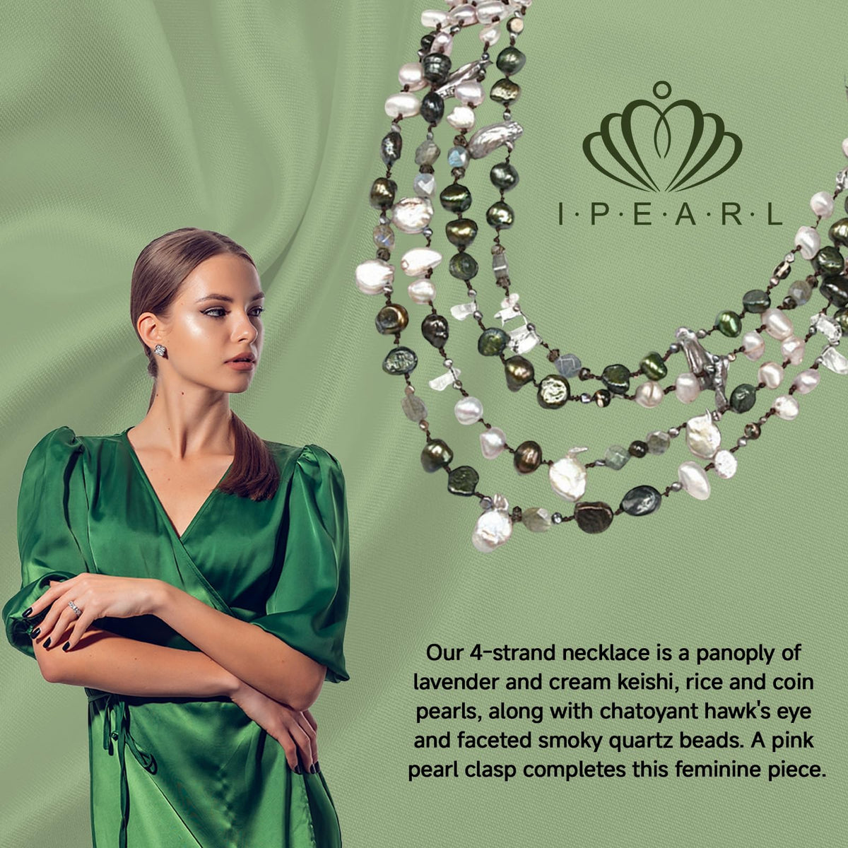 Classic Multicolor Versatile 18" Multi-Strand Freshwater Pearl Necklace with 8-9mm Multicolor Baroque Pearls & Crystal Pearl Clasp Luxury Jewelry Gift